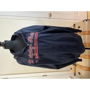 Wrigley Field Chicago Full Zip Hoodie Sweatshirt XXL 2X Navy Blue Licensed NLC